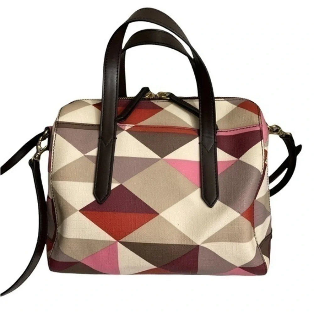 Fossil Sidney scarlet multicolor convertible barrel messenger bag - Picture 8 of 13